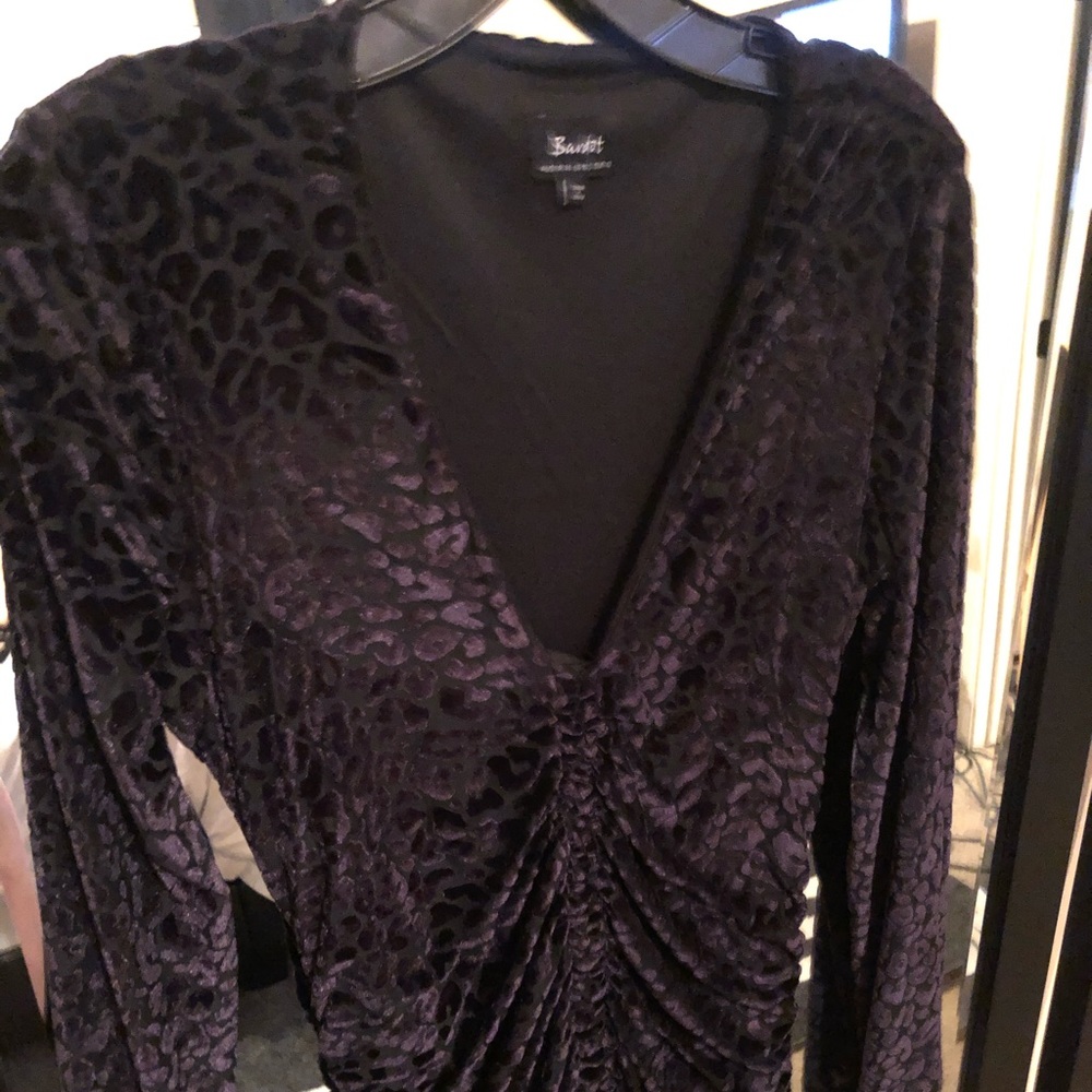 Long sleeve roughed dress